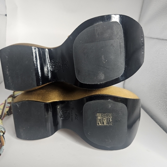 Versace Sandals 3 Strap Satin Platform Wedge Sandals SZ 5 - Picture 7 of 7